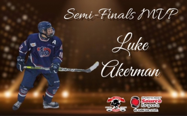 Stars’ Akerman Named Sportscraft Source for Sports Semi-Finals MVP