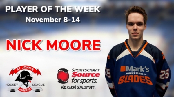 Blades’ Nick Moore Selected as Sportscraft Source for Sports Player of the Week