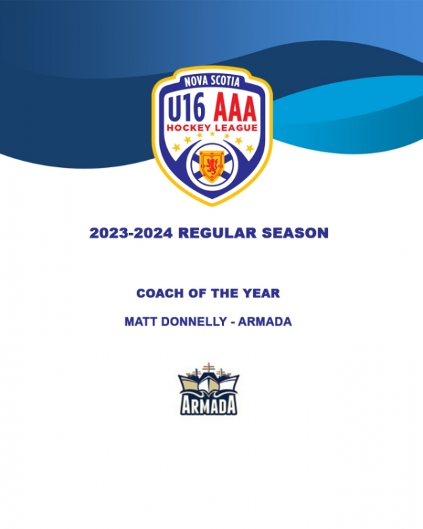 Congratulations to our NSU16AAAHL 2023-2024 Coach of the Year - Matt Donnelly