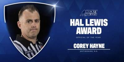 Corey Hayne Earns Hockey NS Hal Lewis Award