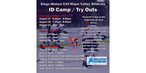 Wildcats ID Camps/Try Outs in August!