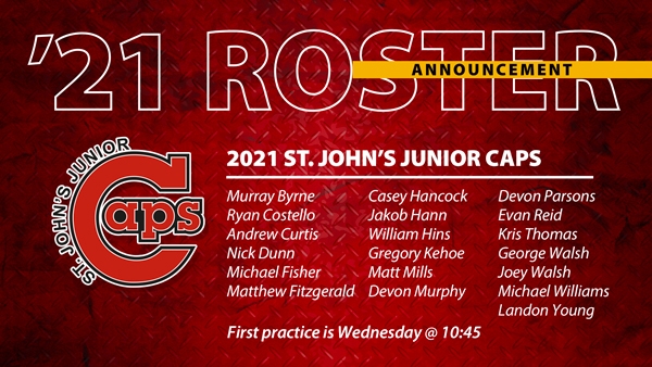 St. John’s Junior Caps Announce 2021 Roster