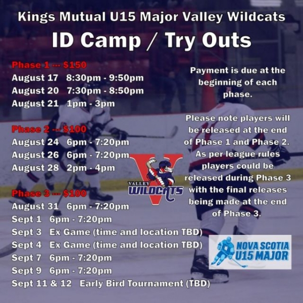 Wildcats ID Camps/Try Outs in August!