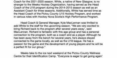Weeks Name White Assistant Coach